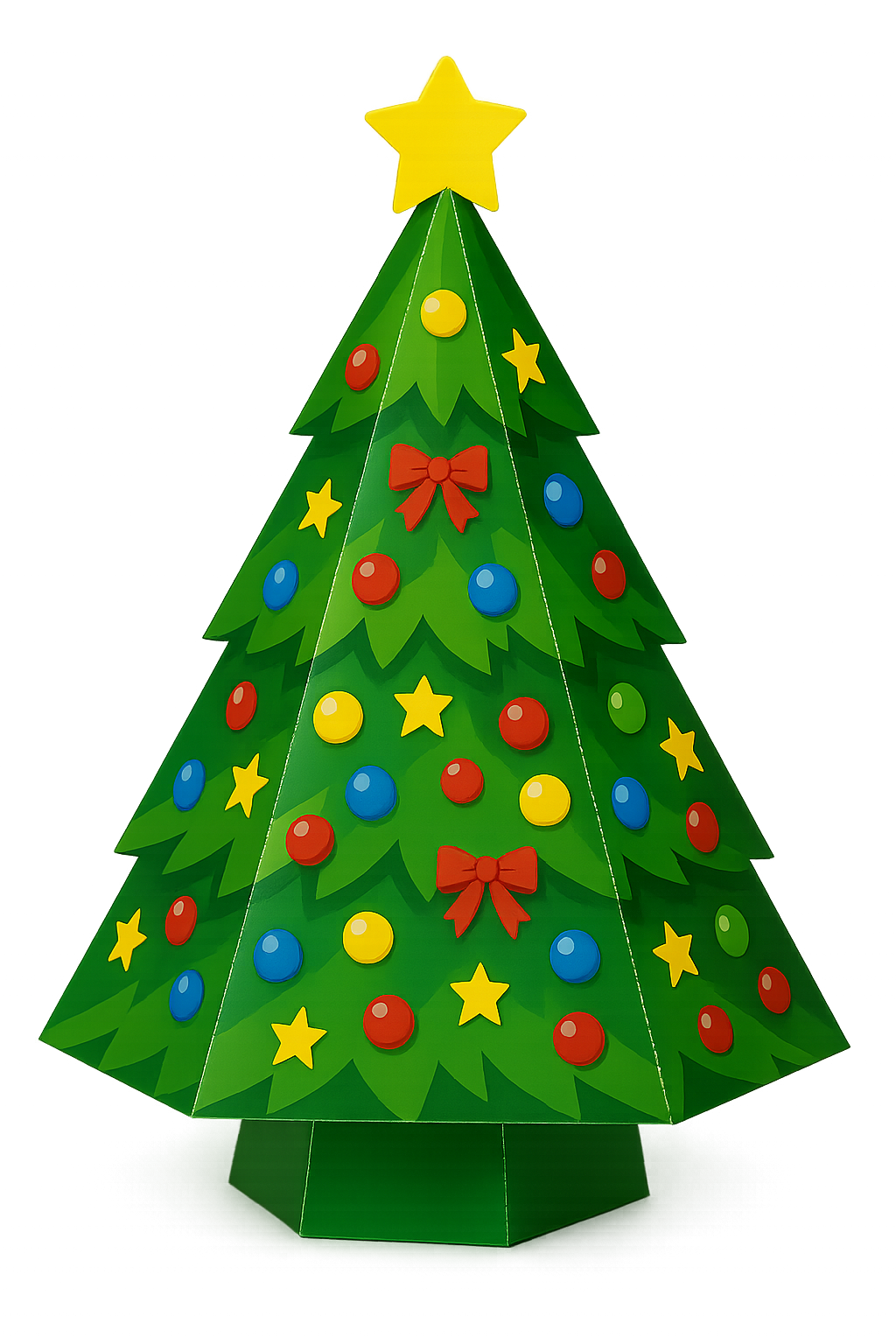 A 3D paper toy christmas tree.